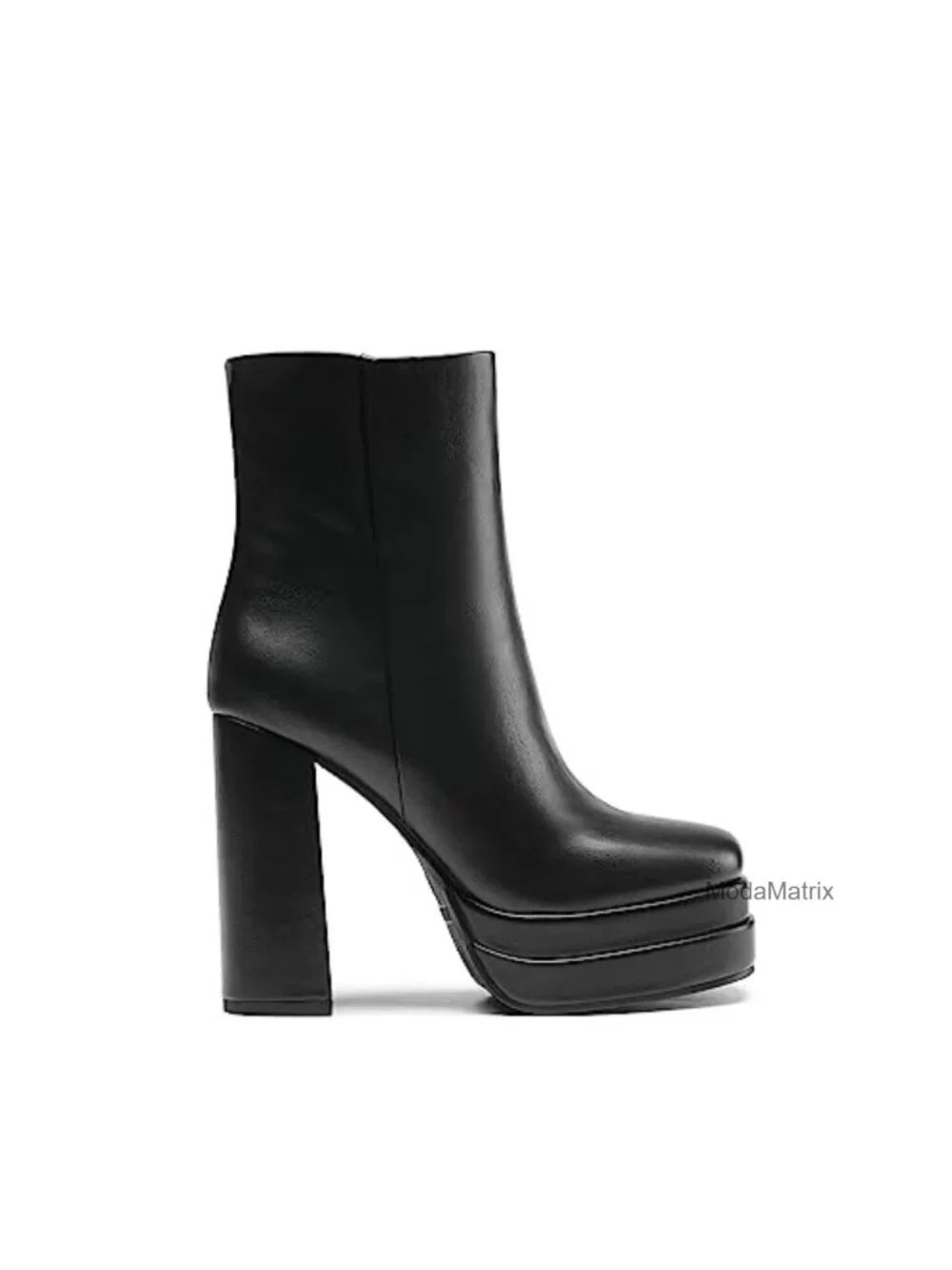 Women's Platform Chunky Heel Ankle Boots Faux Leather Y2K Square Toe
